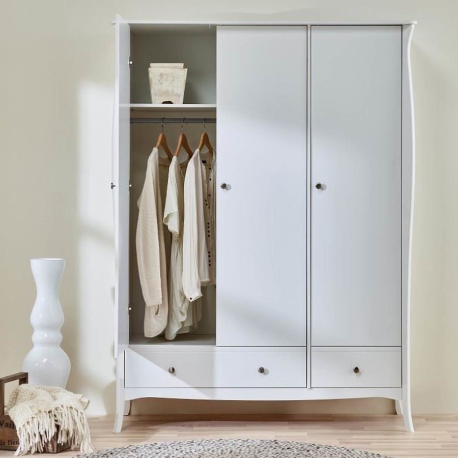 Steens Baroque Triple Wardrobe in White