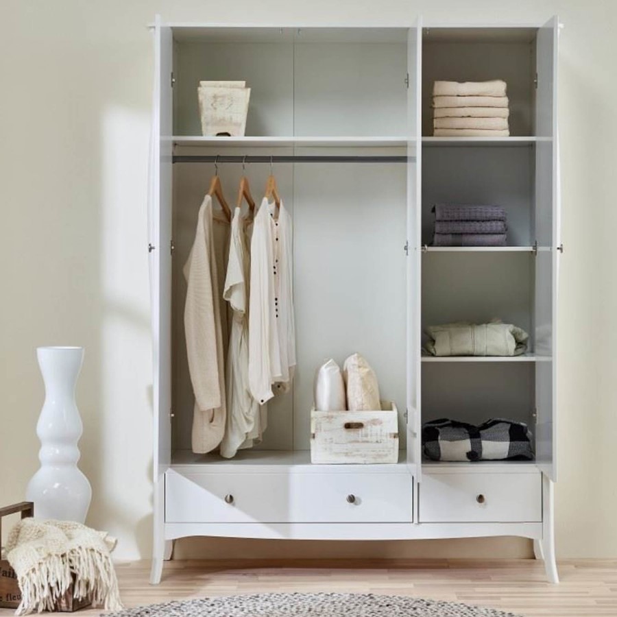 Steens Baroque Triple Wardrobe in White