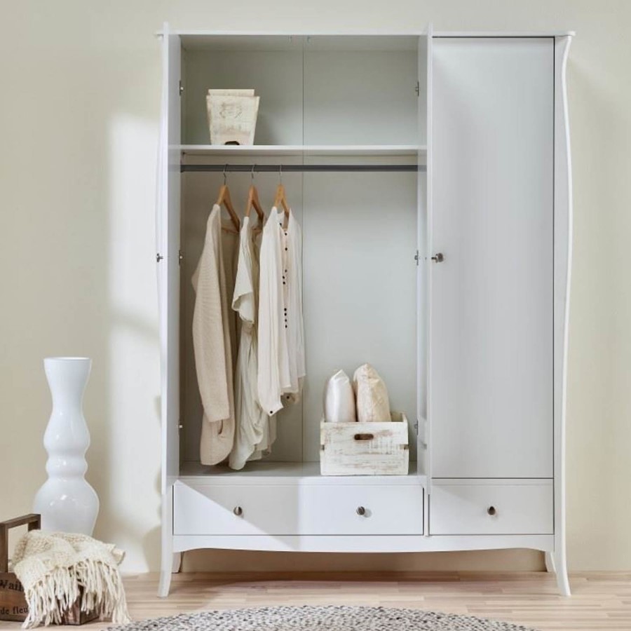Steens Baroque Triple Wardrobe in White