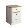 Sandringham 3 Drawer Bedside in White and Pine