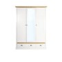 Sandringham 3 Door 2 Drawer Mirror Robe in White and Pine