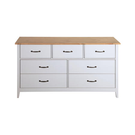 GRADE A1 - Norfolk 3+4 Wide Drawer Chest in Grey and Pine