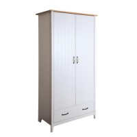 Norfolk 2 Door 1 Drawer Robe in Grey and Pine