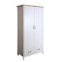 Norfolk 2 Door 1 Drawer Robe in Grey and Pine