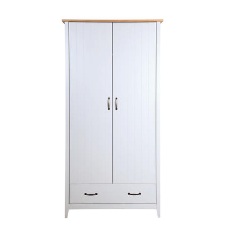 Norfolk 2 Door 1 Drawer Robe in Grey and Pine