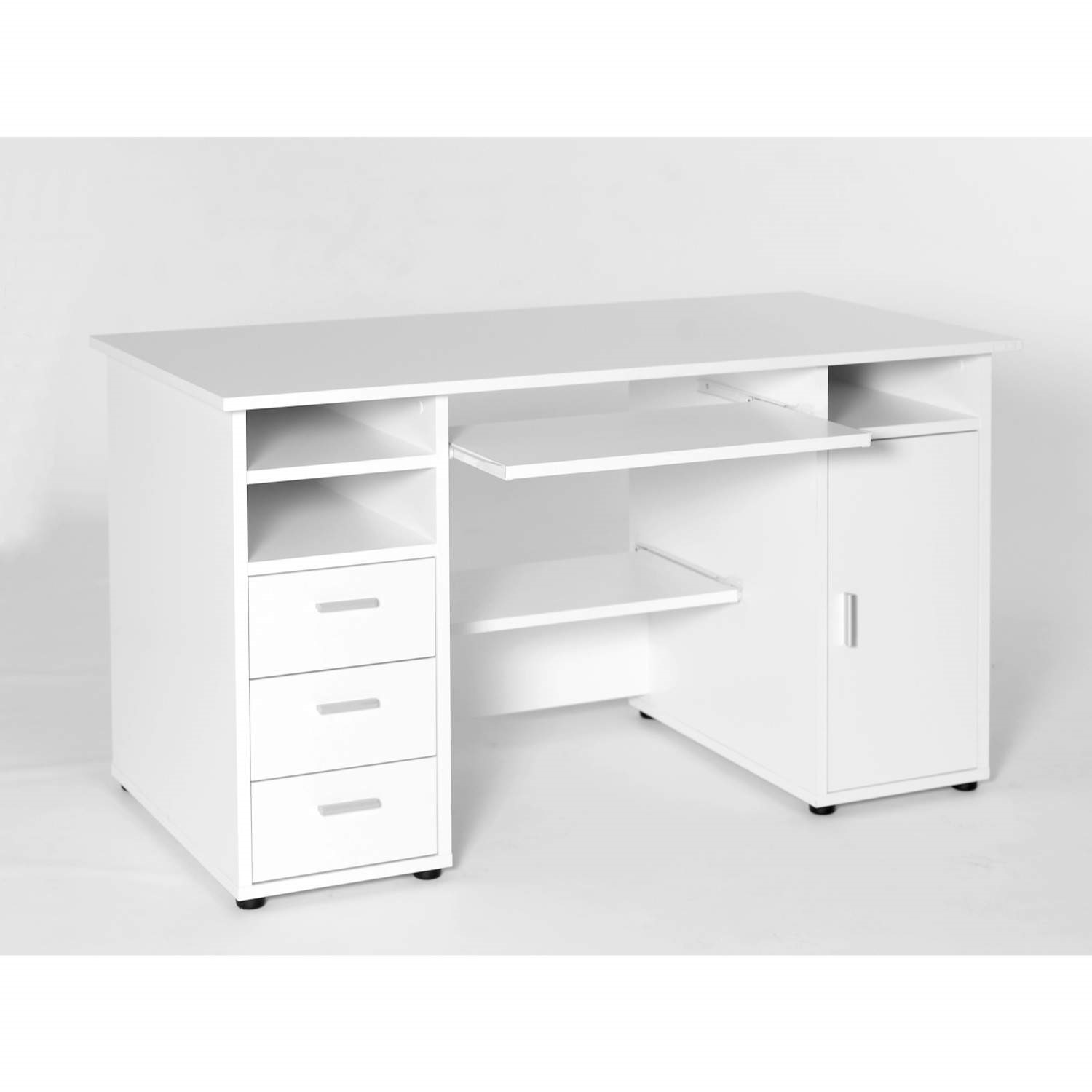 Furniture To Go Designa 3 Drawer 1 Door Desk In White Ash Furniture123