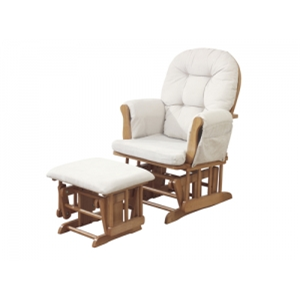 Kub Haywood Glider Chair and Stool in Natural