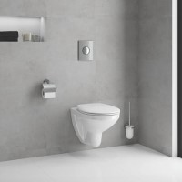 Wall Hung Toilet with Soft Close Seat Frame and Cistern - Grohe Solido Bau Wall Hung Toilet with Soft Close Seat Frame and Cistern - Grohe Solido Bau