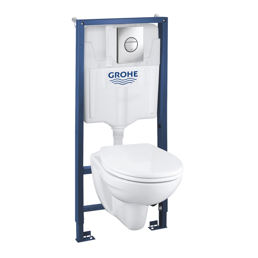 Grohe Solido 4in1 Bau Toilet Set- Toilet and Wall Hanging Frame with Cistern