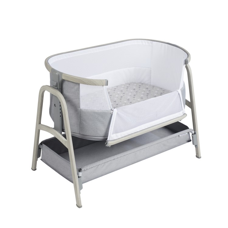 Ickle Bubba Bubba&Me Plus Bedside Crib - Ash Grey