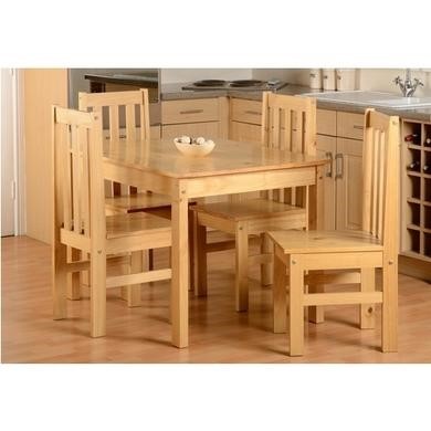 LUDLOW Dining Set in Oak Effect with 4 Chairs 