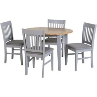 Seconique Oxford Extending Dining Set in Grey/Natural Oak/Grey Fabric Seconique Oxford Extending Dining Set in Grey/Natural Oak/Grey Fabric