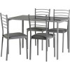 Seconique Marley Grey Metal and Glass Dining Set