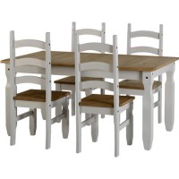 Seconique Corona Grey Dining Set and 4 Chairs
