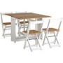 ONLY OPENED - Seconique Santos Butterfly Folding Dining Set in White and Pine