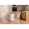 White and Pine Drop Leaf Table Set with 4 Chairs - Seats 4 - Santos