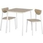 Riley Small Dining Set in White and Light Oak Effect - Table & 2 Chairs
