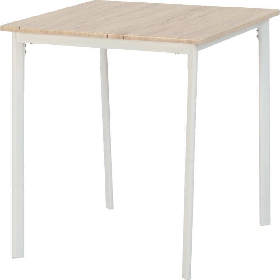 Riley Small Dining Set in White and Light Oak Effect - Table & 2 Chairs
