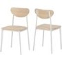 Riley Small Dining Set in White and Light Oak Effect - Table & 2 Chairs
