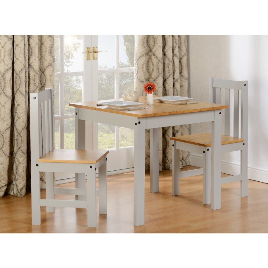 Ludlow Grey & Oak Effect Dining Set with Table & 2 Chairs