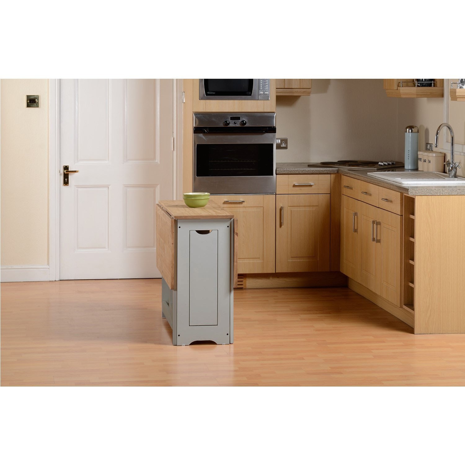 Grey and Pine Space Saving Dining Table and Chairs Seats 4 Santos