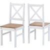 Seconique Salvador Tile Top Dining Table and 2 Chairs in White and Pine