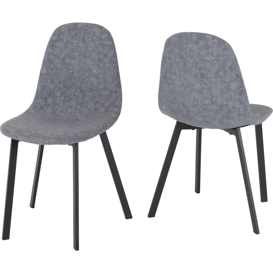 Berlin Black Wood Dining Set with 4 Dark Grey Chairs