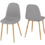 Rectangle Oak Effect Dining Set with 4 Grey Upholstered Chairs - Barley