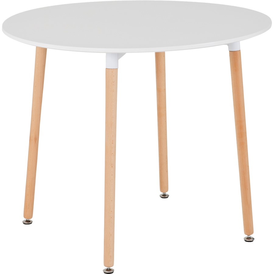 Lindon White and Oak Dining Set 4 Pink Chairs