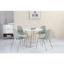 GRADE A1 - Lindon White and Oak Dining Set 4 Green Chairs