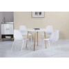 Lindon White and Oak Dining Set 4 White Chairs
