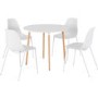 Lindon White and Oak Dining Set 4 White Chairs