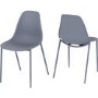 Lindon White and Oak Dining Set 4 Grey Chairs