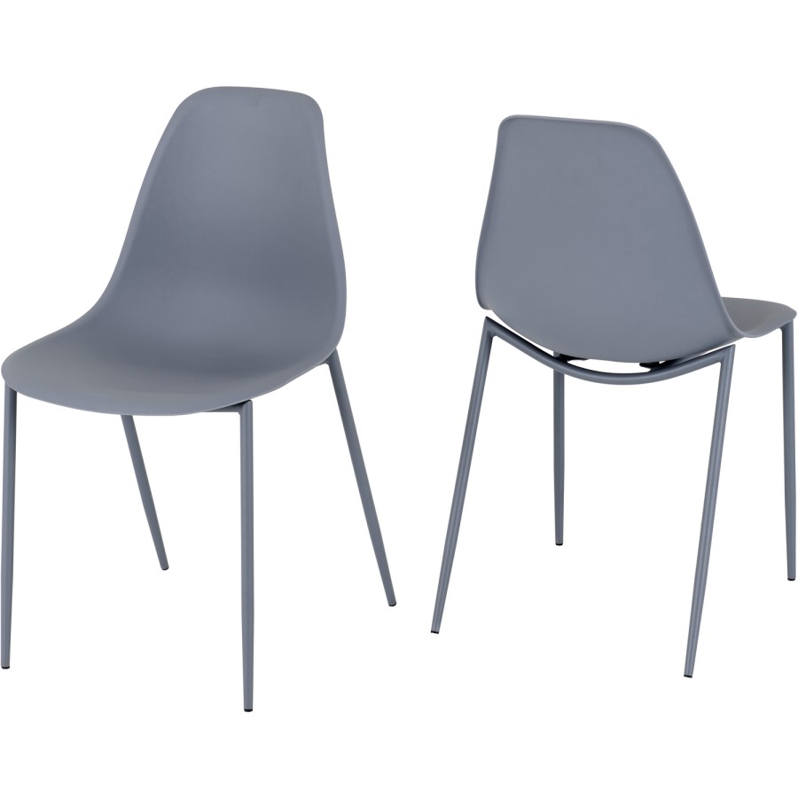 Lindon White and Oak Dining Set 4 Grey Chairs
