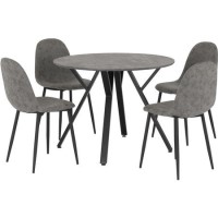Athens Round Dining Set - Concrete Effect