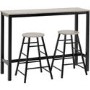 Concrete Effect Bar Table and Stools Set - Seats 2 - Athens