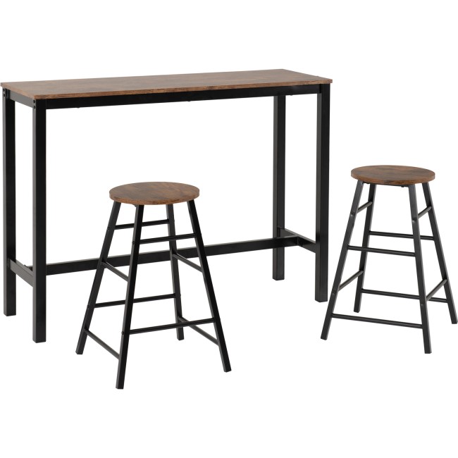 Acacia Effect Bar Table and Stools - Seats 2 - Athens