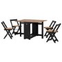 Black and Pine Drop Leaf Table Set with 4 Chairs - Seats 4 - Santos