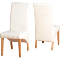 Seconique G1 Pair of Dining Chairs Cream PU 