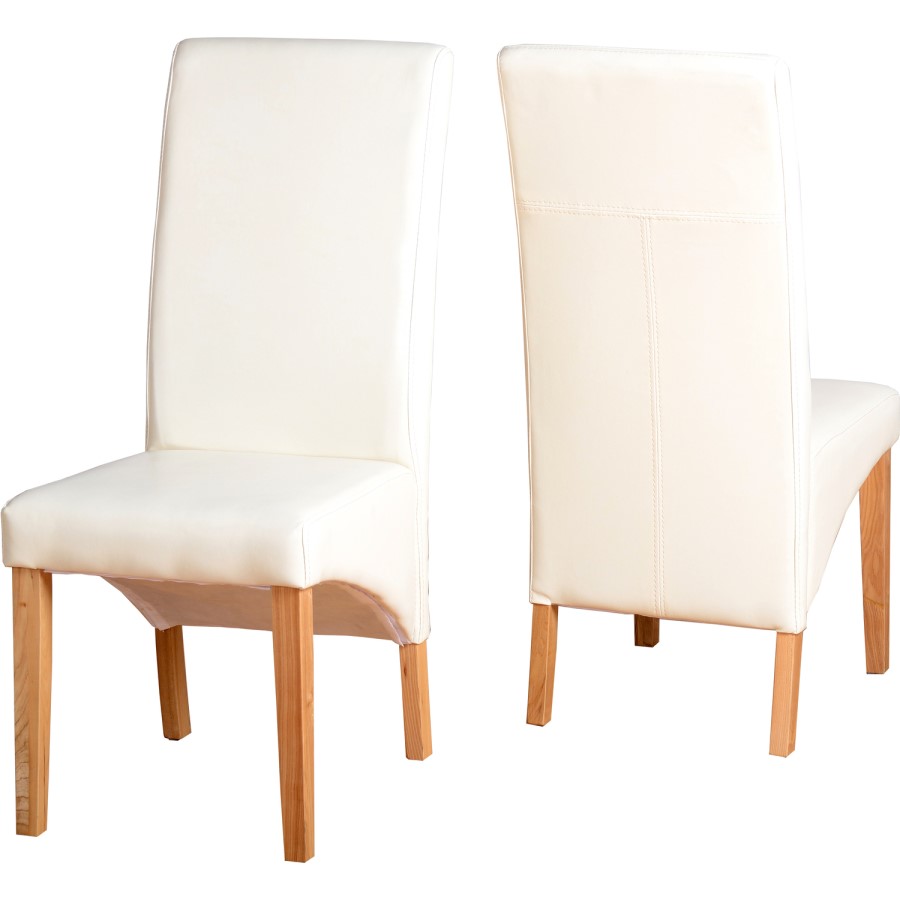 Seconique G1 Pair of Dining Chairs Cream PU 