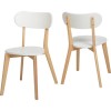 Seconique Stacking Pair of Chairs in White and Natural