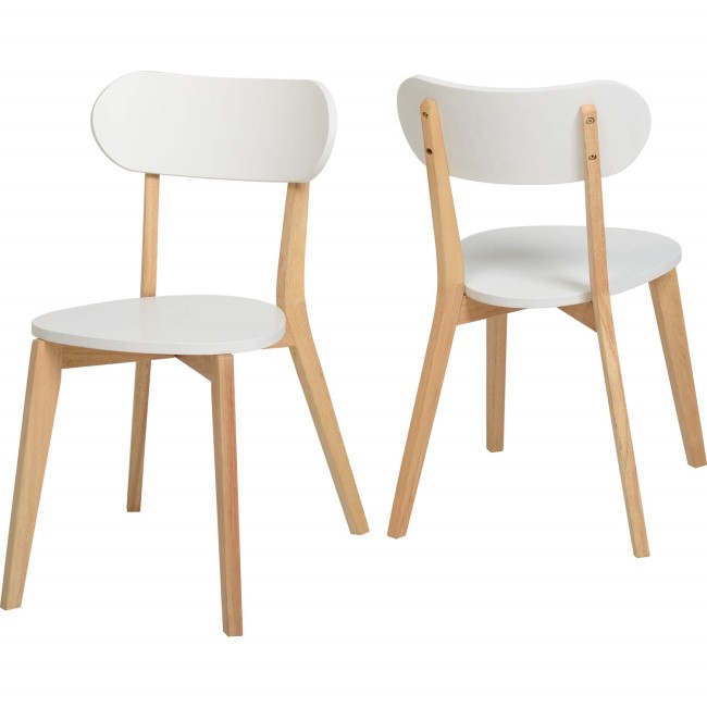 Seconique Stacking Pair of Chairs in White and Natural