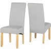 Pair of Fabric Dining Chairs in Silver Grey - Seconique Oslo