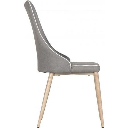 Seconique Finley Pair of Grey Fabric Dining Chairs