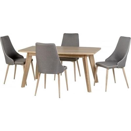 Seconique Finley Pair of Grey Fabric Dining Chairs