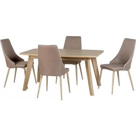 Pair of Dining Chairs in Beige Fabric - Finley
