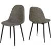 GRADE A2 - Seconique Pair of Athens Chairs in Grey Faux Leather
