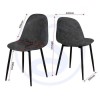 Set of 2 Grey Faux Leather Dining Chairs - Athens