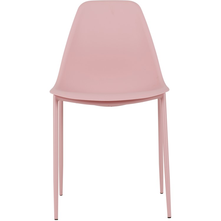 Set of 2 Pink Plastic Dining Chairs - Lindon - Furniture123