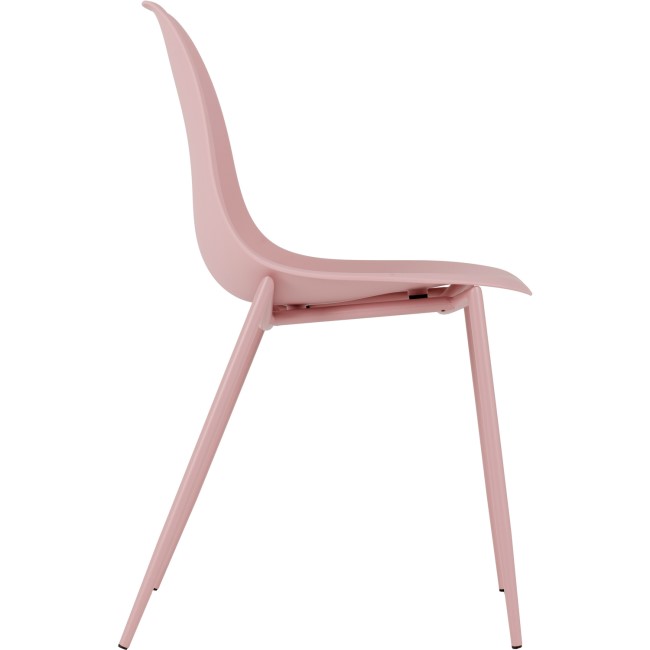 Set of 2 Pink Plastic Dining Chairs - Lindon